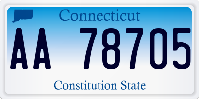 CT license plate AA78705