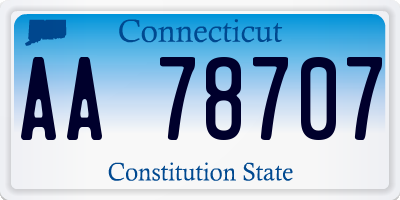 CT license plate AA78707