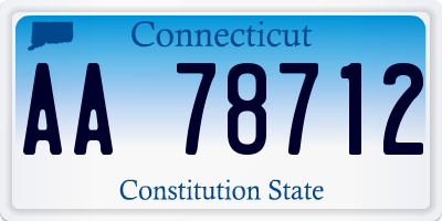 CT license plate AA78712