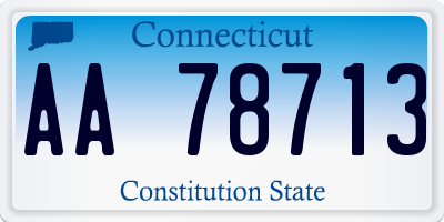 CT license plate AA78713