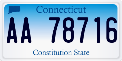 CT license plate AA78716