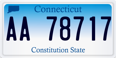 CT license plate AA78717