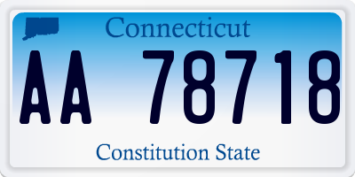 CT license plate AA78718