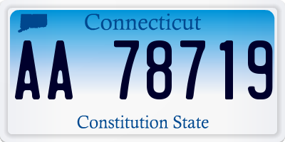 CT license plate AA78719