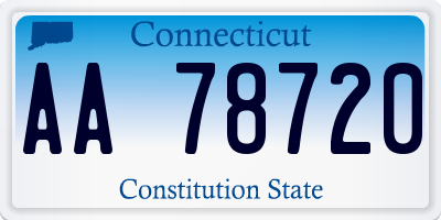 CT license plate AA78720