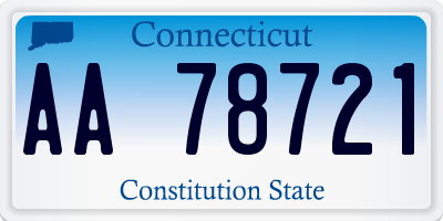 CT license plate AA78721