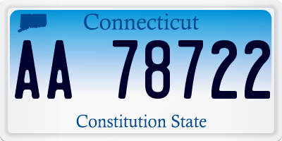 CT license plate AA78722