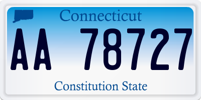 CT license plate AA78727