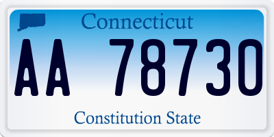 CT license plate AA78730