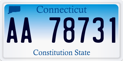 CT license plate AA78731