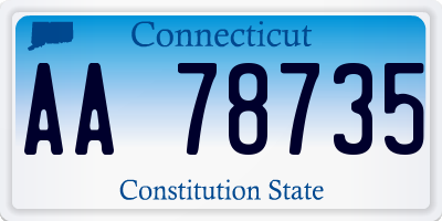 CT license plate AA78735