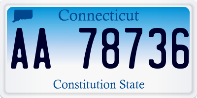 CT license plate AA78736