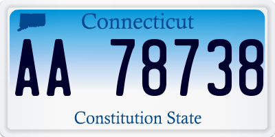 CT license plate AA78738