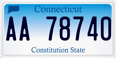 CT license plate AA78740