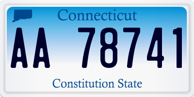 CT license plate AA78741