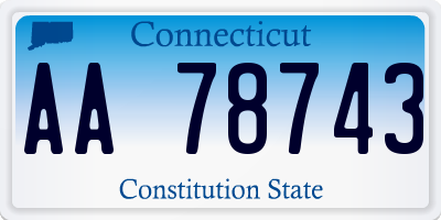 CT license plate AA78743