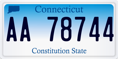 CT license plate AA78744