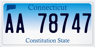 CT license plate AA78747