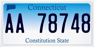 CT license plate AA78748