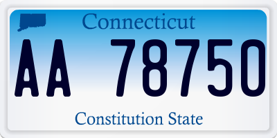 CT license plate AA78750