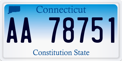 CT license plate AA78751