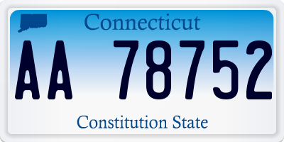 CT license plate AA78752