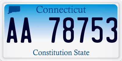 CT license plate AA78753