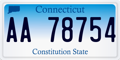 CT license plate AA78754