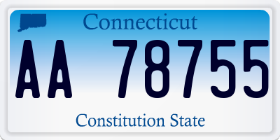 CT license plate AA78755