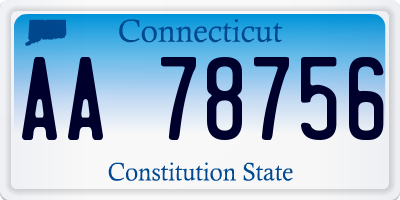 CT license plate AA78756