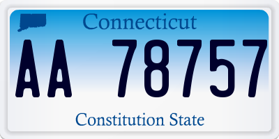 CT license plate AA78757