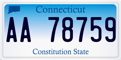 CT license plate AA78759