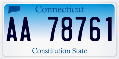 CT license plate AA78761