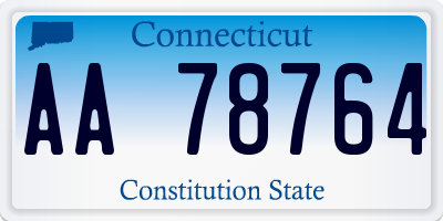 CT license plate AA78764