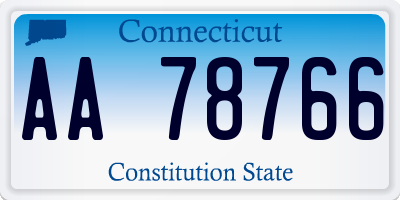 CT license plate AA78766