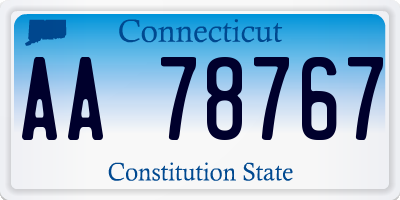 CT license plate AA78767