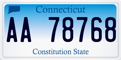 CT license plate AA78768