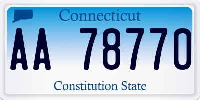 CT license plate AA78770