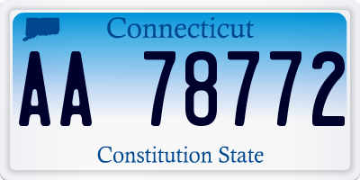 CT license plate AA78772