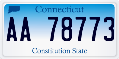 CT license plate AA78773