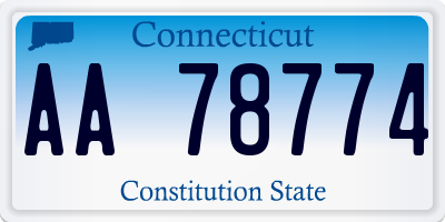 CT license plate AA78774