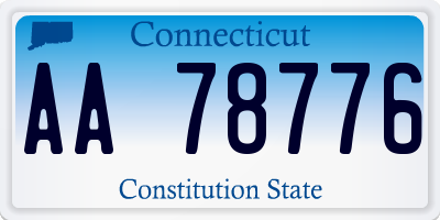 CT license plate AA78776