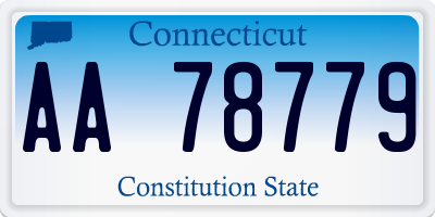 CT license plate AA78779