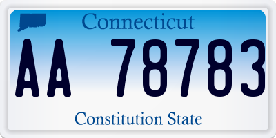 CT license plate AA78783