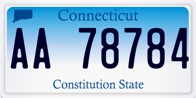 CT license plate AA78784