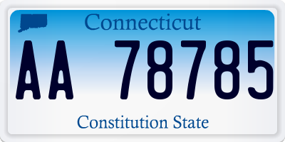 CT license plate AA78785