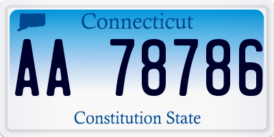 CT license plate AA78786