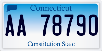 CT license plate AA78790