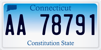 CT license plate AA78791