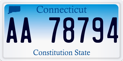 CT license plate AA78794